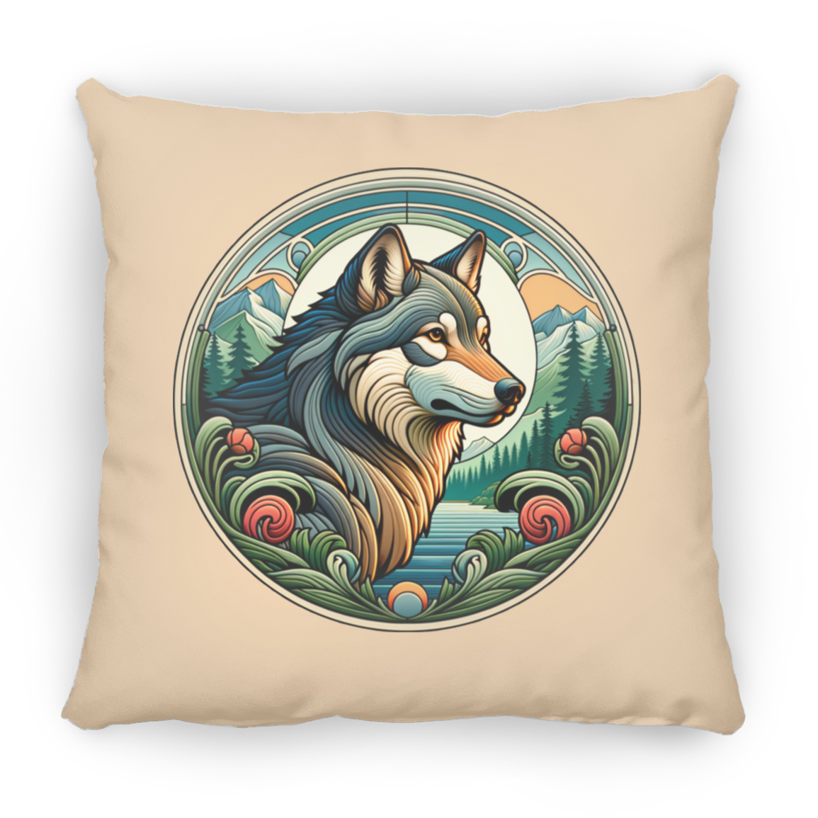 Wolf, Art Nouveau Style - Pillows