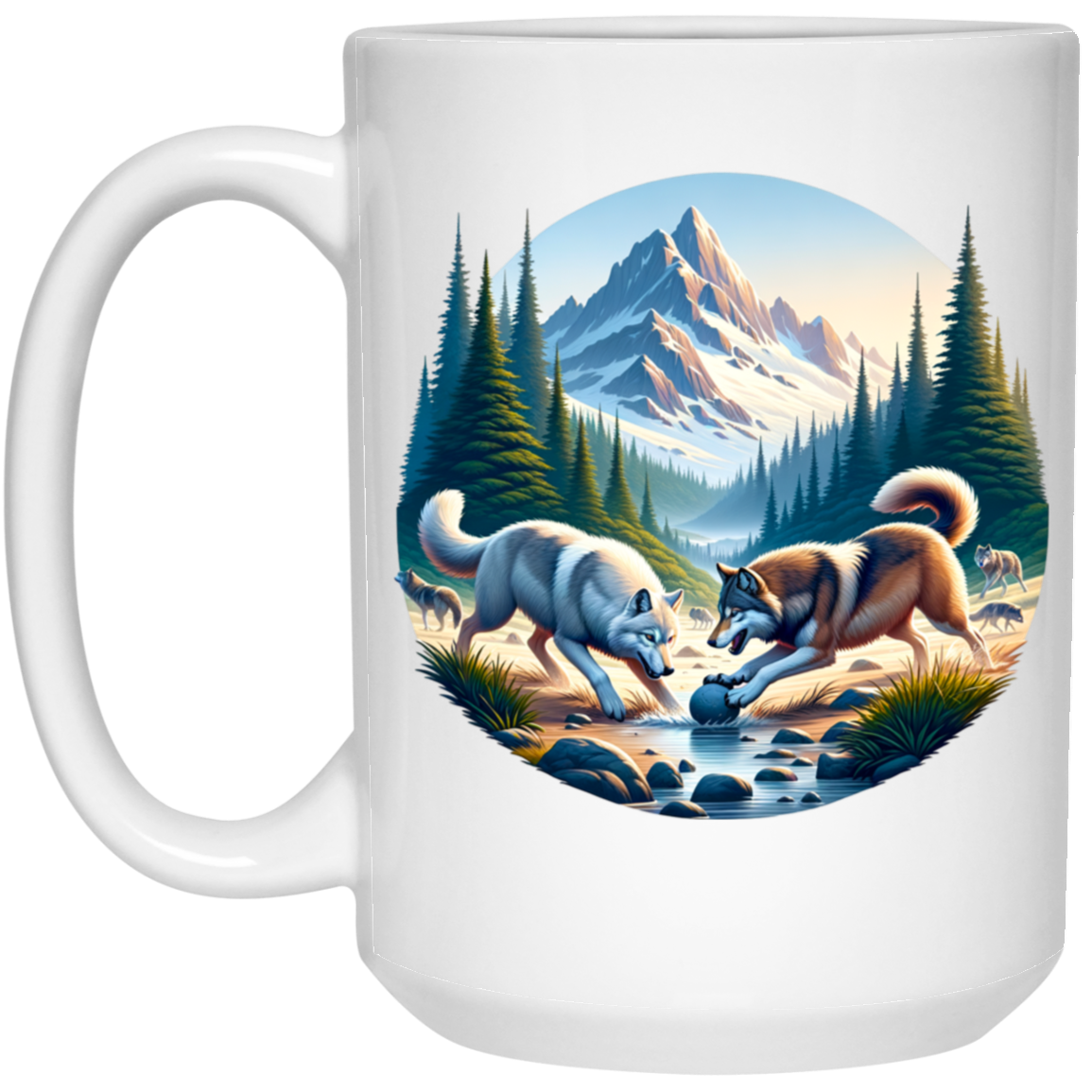 Wolves Playing Mugs