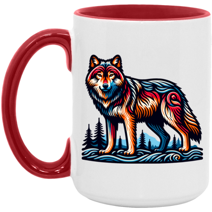 Wolf Block Print Mugs
