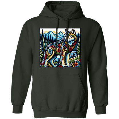 Folk Art Wolf - T-shirts, Hoodies and Sweatshirts