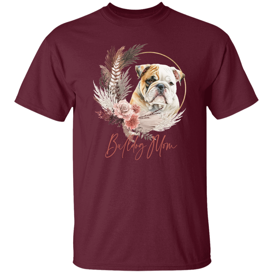 Bulldog Mom Boho Wreath - T-shirts, Hoodies and Sweatshirts