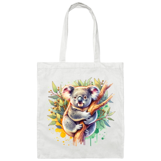 Koala on Branch Canvas - Tote Bag