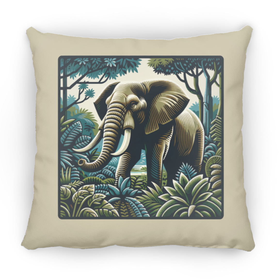 Block Print Elephant - Throw Pillows