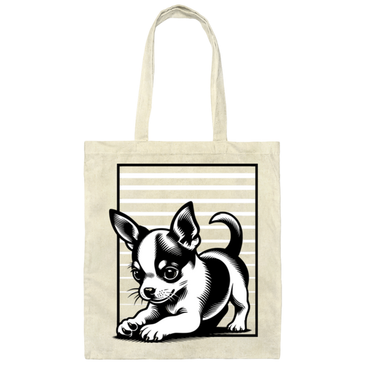 Chihuahua Stripes Canvas - Tote Bag