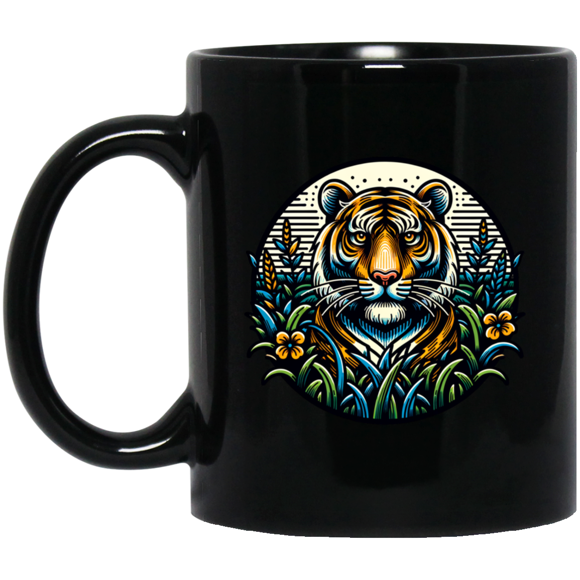 Tiger Graphic Circle Mugs