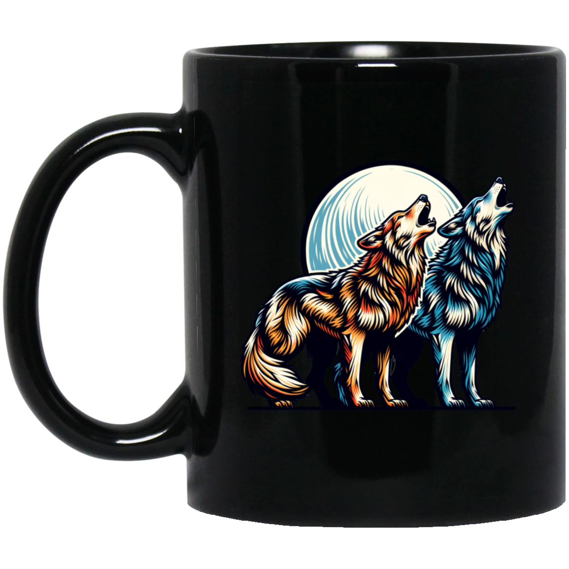 Wolf Pair Howling Mugs