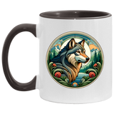 Wolf, Art Nouveau Style Mugs