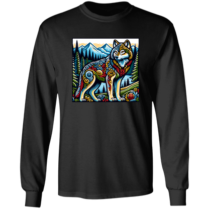 Folk Art Wolf - T-shirts, Hoodies and Sweatshirts