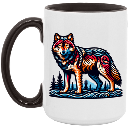 Wolf Block Print Mugs