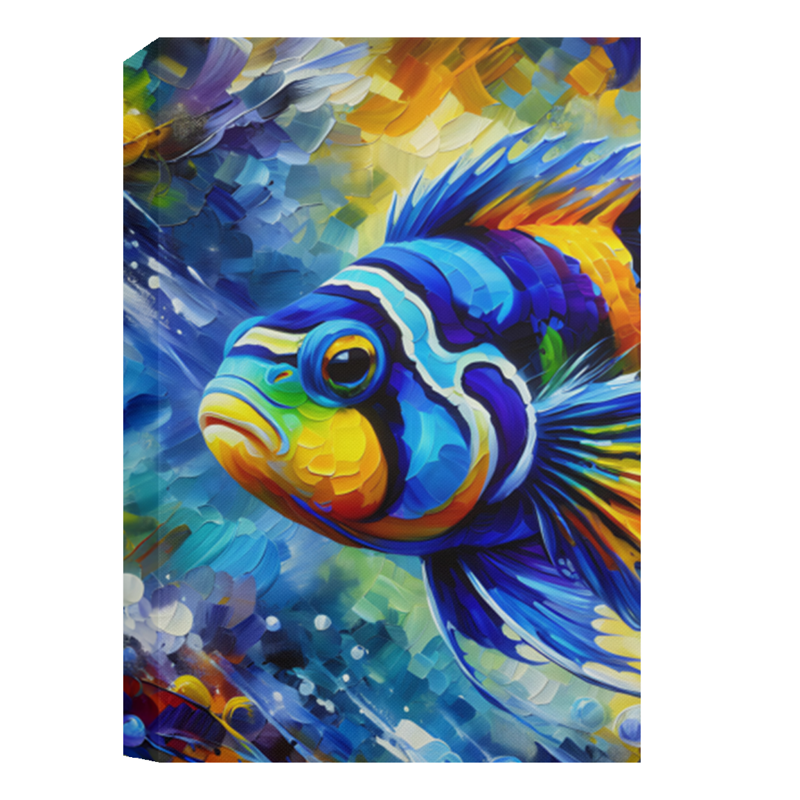 Mandarin Dragonet Fish Deluxe Portrait Canvas 