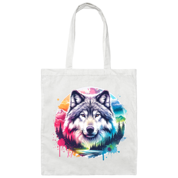 Wolf Spirit Rising Canvas Tote Bag
