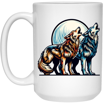 Wolf Pair Howling Mugs