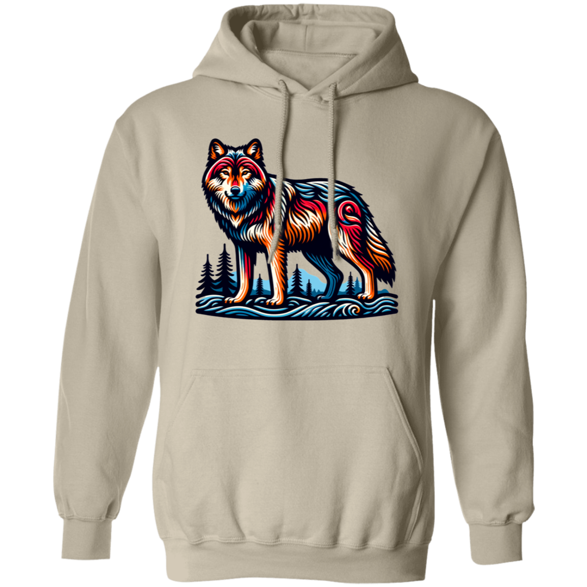 Wolf Block Print - T-shirts, Hoodies and Sweatshirts