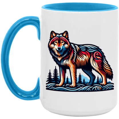 Wolf Block Print Mugs