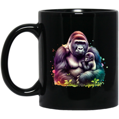 Female Silverback Gorilla with Child - Mugs