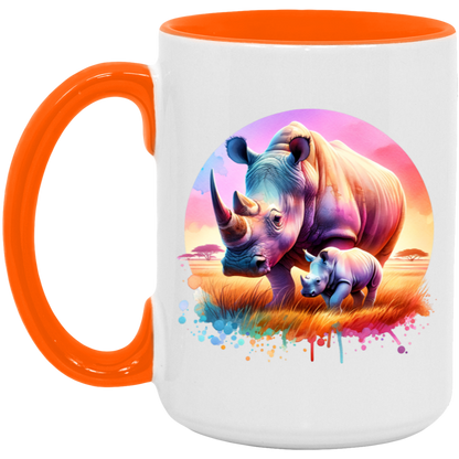 Rhino Mom and Baby Mugs