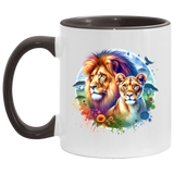 Lion and Lioness Watercolor Mugs