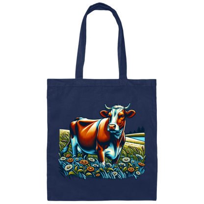 Guernsey with Daisies - Canvas Tote Bag