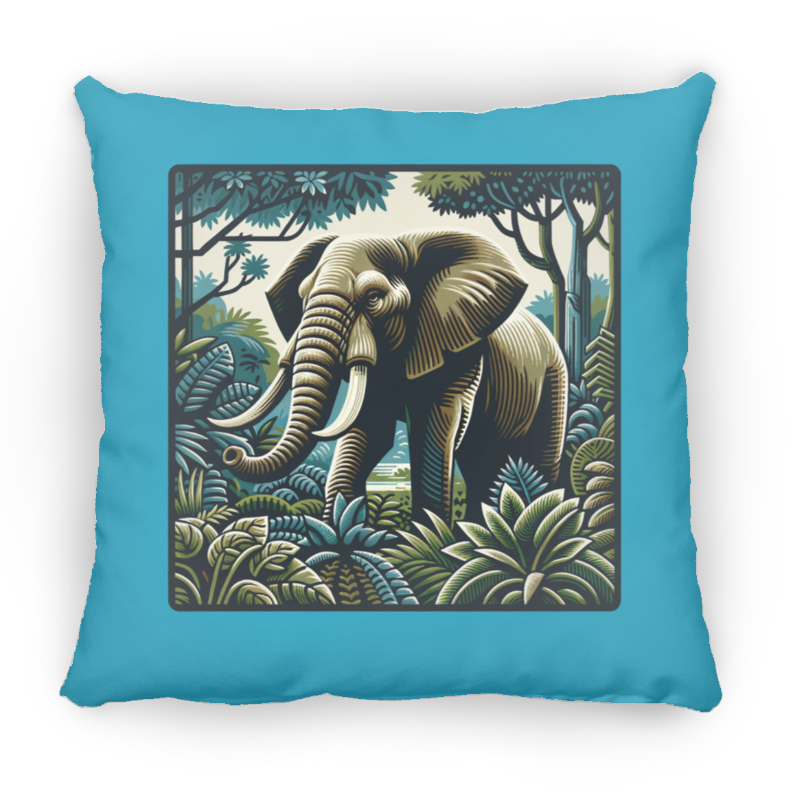 Block Print Elephant - Throw Pillows