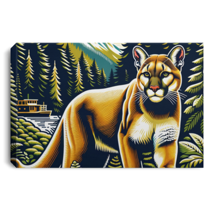 Cougar Vintage Style - Canvas Art Prints