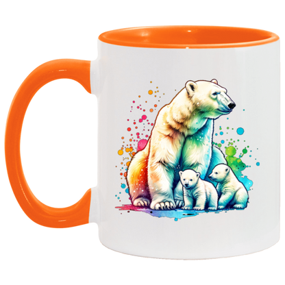 Polar Bear Mom with Cubs Mugs