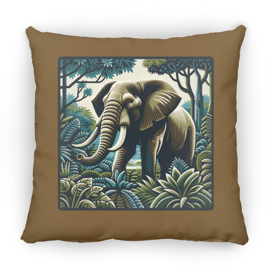 Block Print Elephant - Throw Pillows
