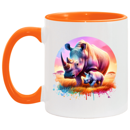 Rhino Mom and Baby Mugs