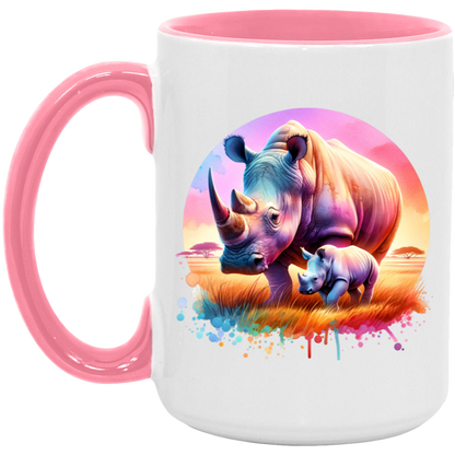 Rhino Mom and Baby Mugs