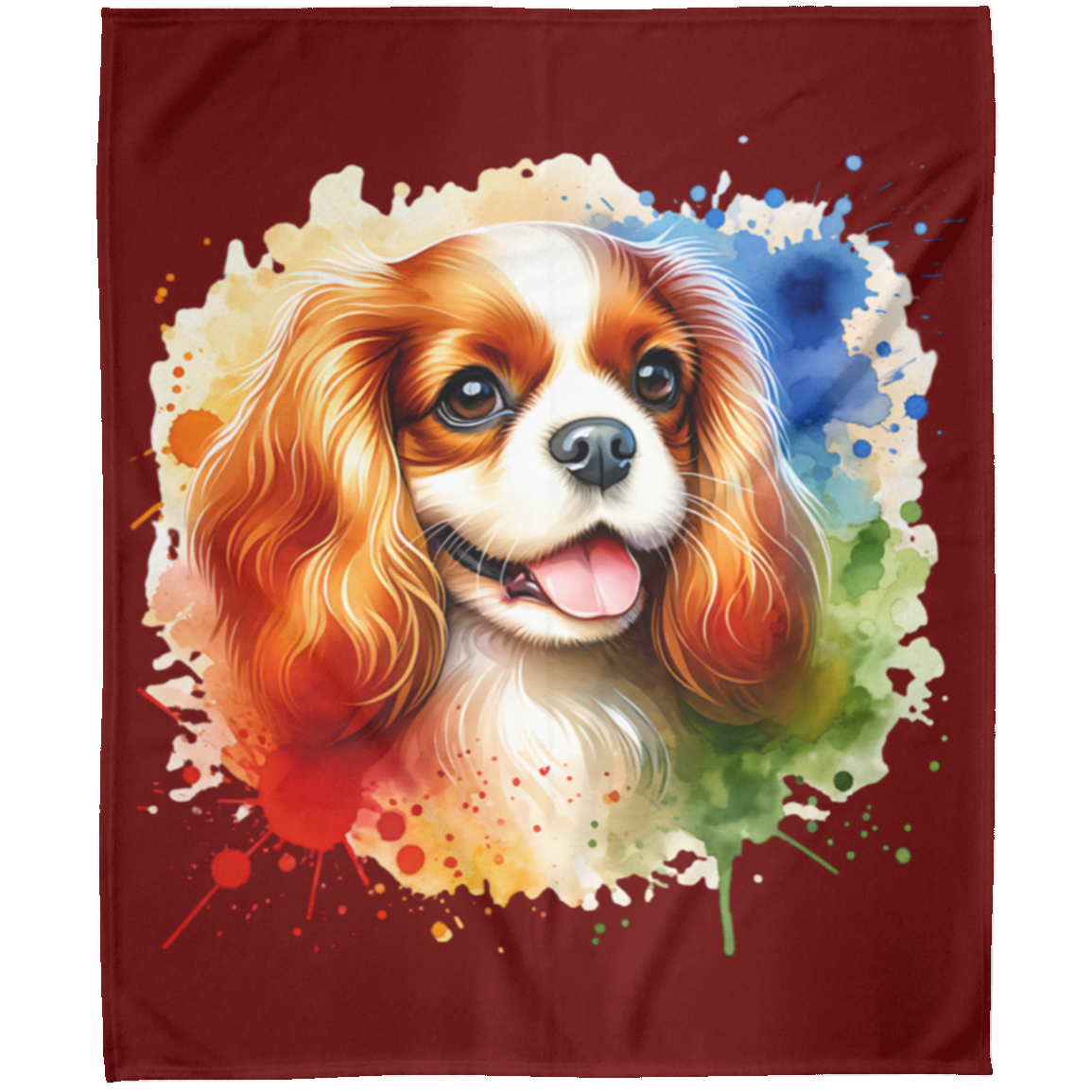 Blenheim Cavalier King Charles Spaniel Fleece Blankets