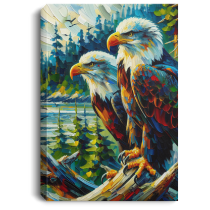 Eagle Pair Near Shore - Canvas Art Prints