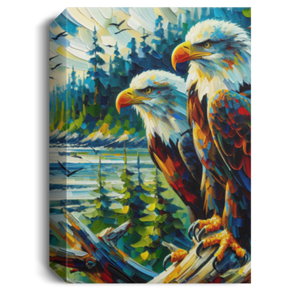 Eagle Pair Near Shore - Canvas Art Prints