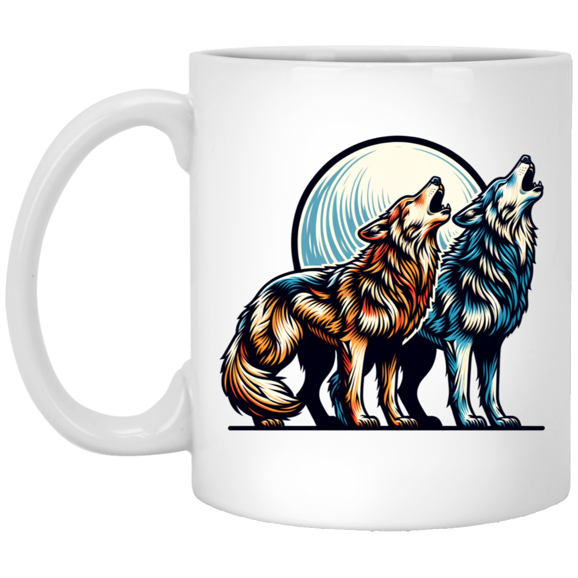 Wolf Pair Howling Mugs