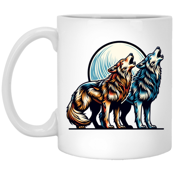Wolf Pair Howling Mugs