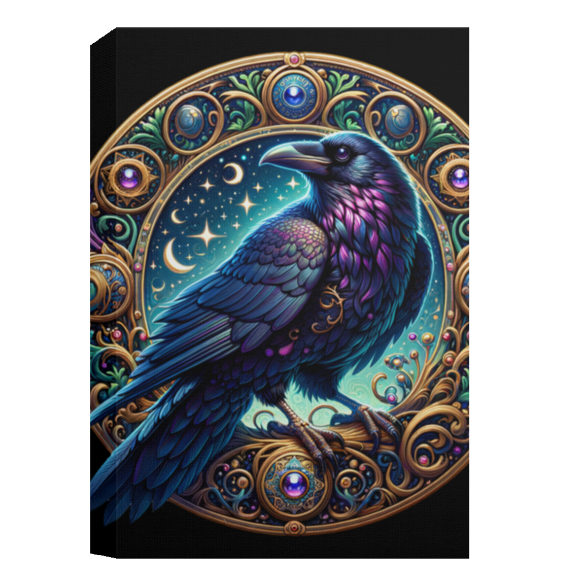 Raven Medallion Deluxe Portrait Canvas