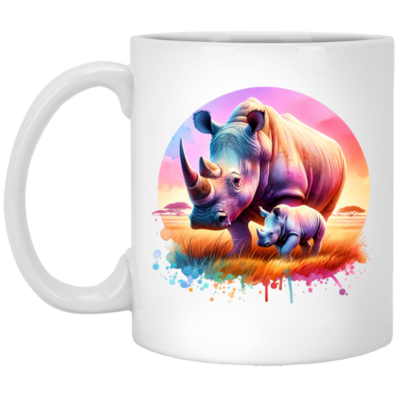Rhino Mom and Baby Mugs