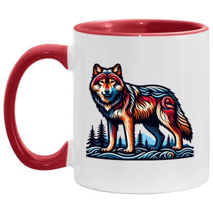 Wolf Block Print Mugs