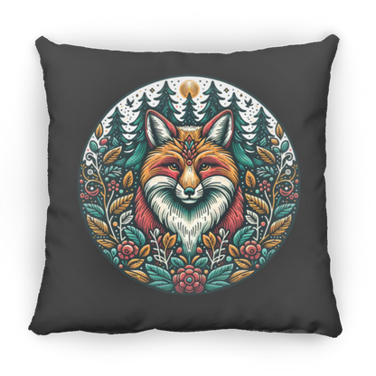 Fox Circle Folk Art - Throw Pillows