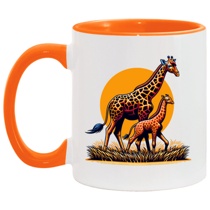 Giraffes with Sun Graphic - Mugs