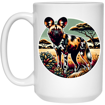 African Wild Dog Graphic - Mugs