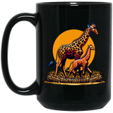 Giraffes with Sun Graphic Mugs