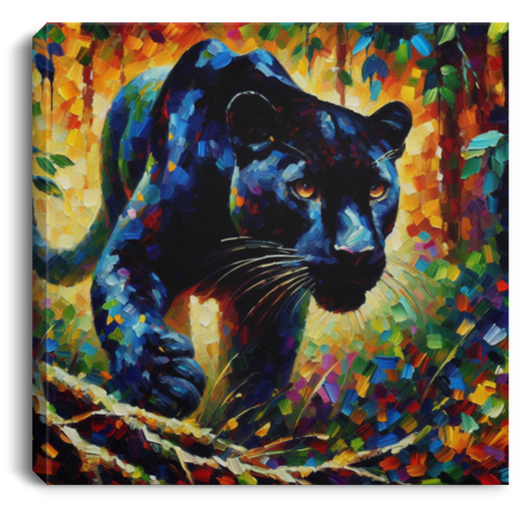 Black Panther Stalking Canvas Art Prints