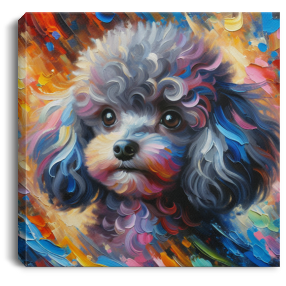 Silver Poodle Pup Canvas Art Prints
