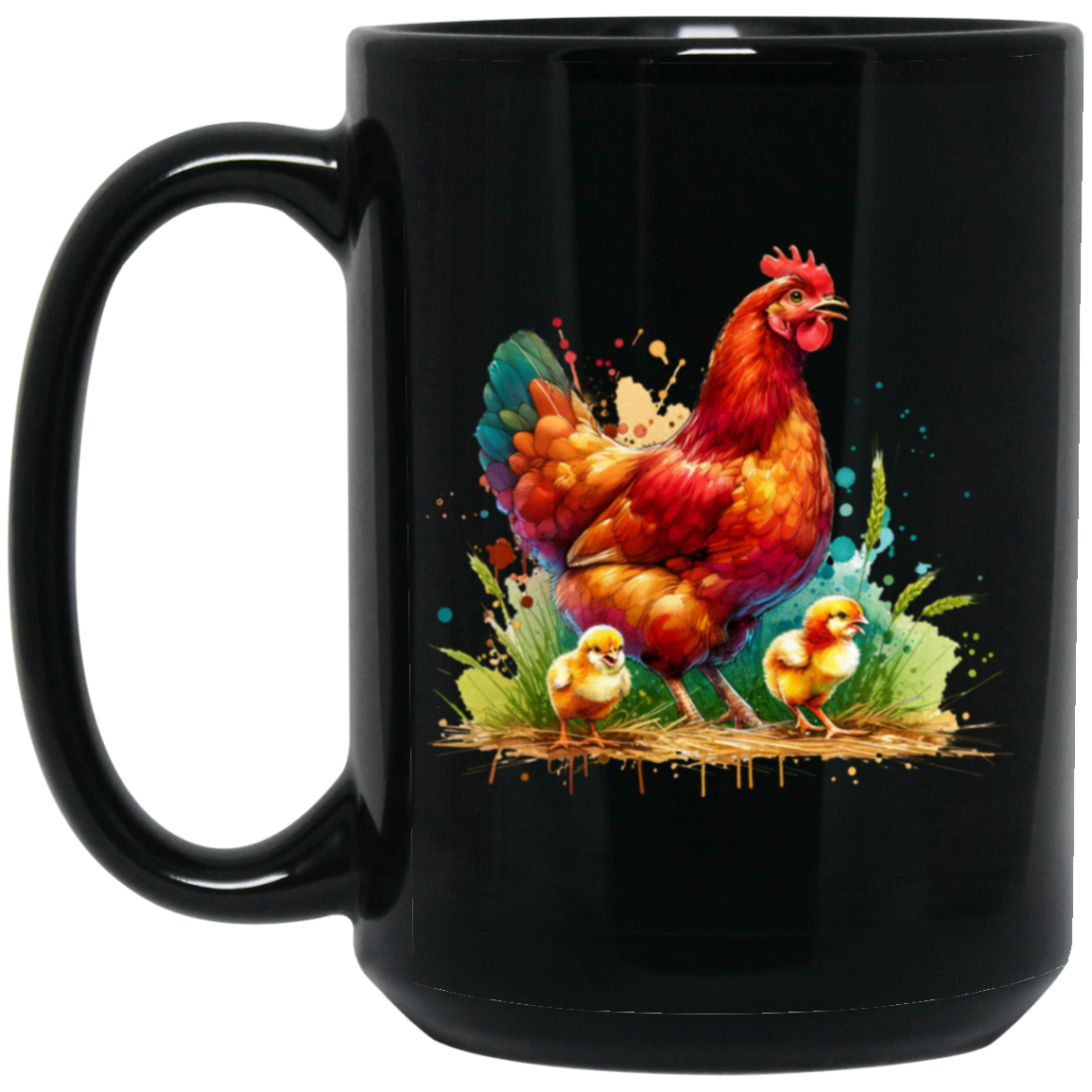 Rhode Island Red Hen with Chicks - Mugs