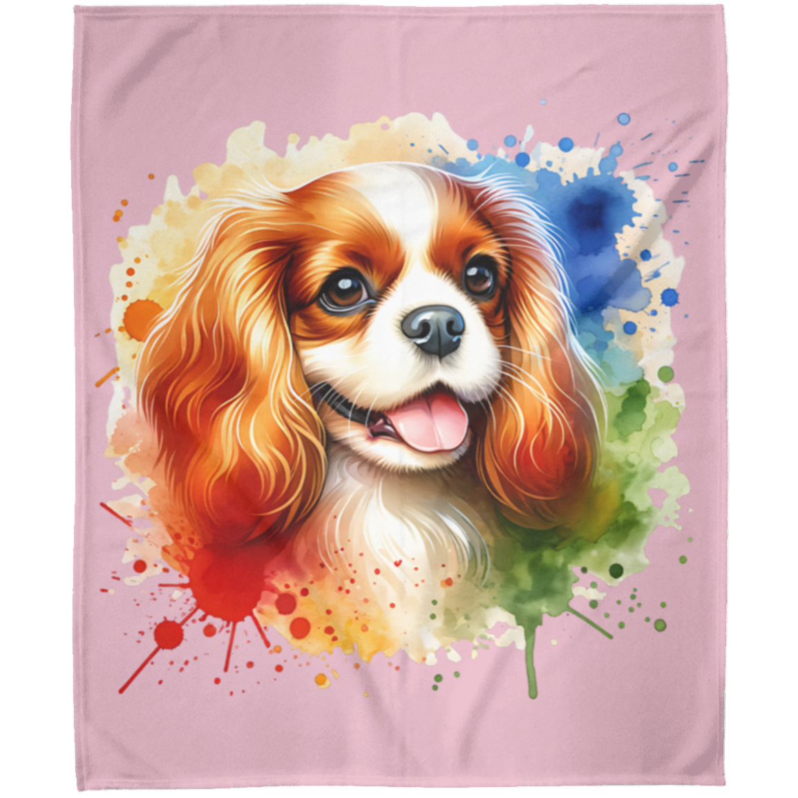 Blenheim Cavalier King Charles Spaniel Fleece Blankets