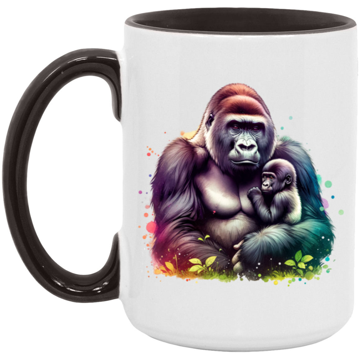 Female Silverback Gorilla with Child - Mugs