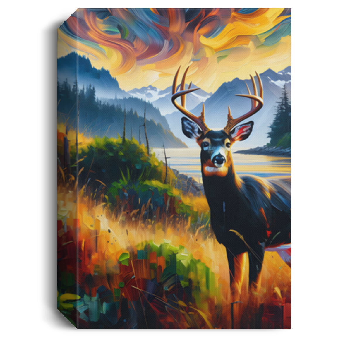 Black Tail Buck in Olympic National Park - Canvas Art Prints