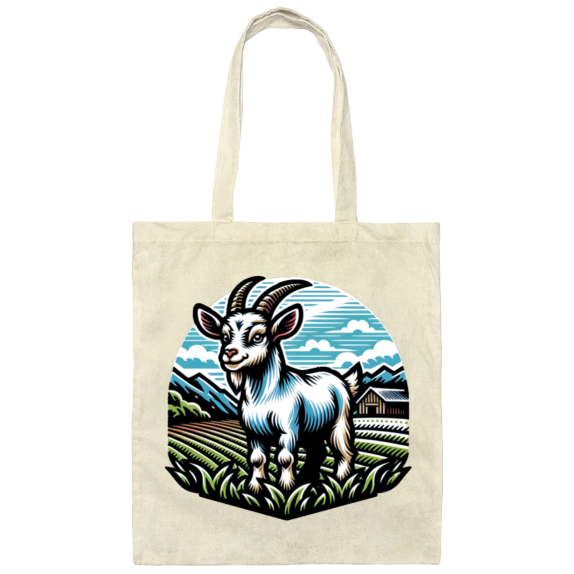 Alpine Goat Graphic - Canvas Tote Bag