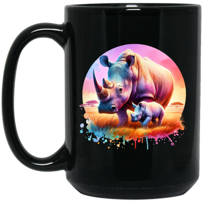 Rhino Mom and Baby Mugs