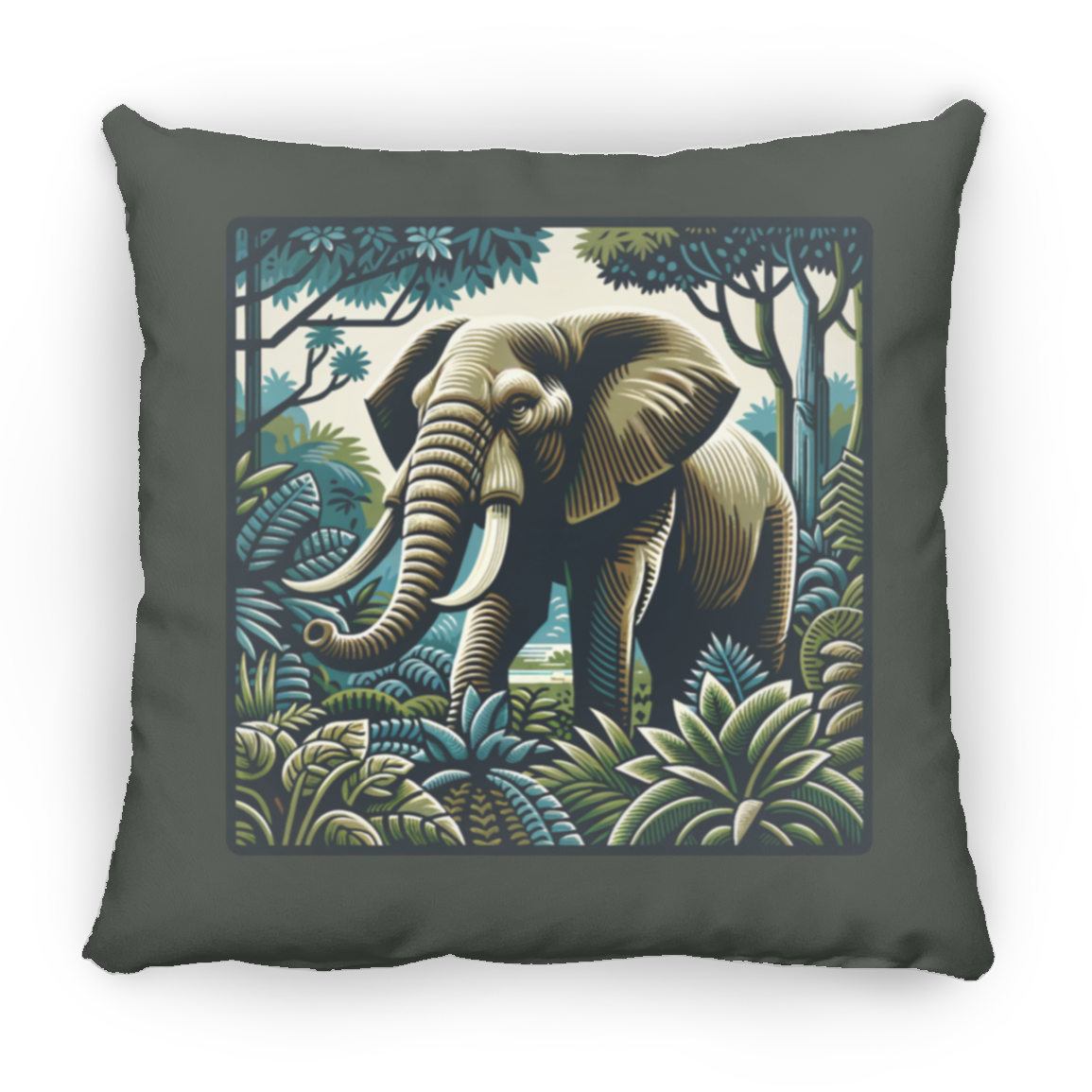 Block Print Elephant - Throw Pillows