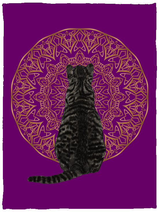 Zen Cat - American Shorthair Dark Grey Fleece Blankets